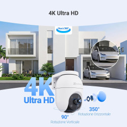 EZVIZ C8c 4K Camera Surveillance WiFi Extérieure à 360° avec Suivi Auto-Zoom, Détection de Forme Humaine/Véhicule, Vision Noctur