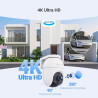 EZVIZ C8c 4K Camera Surveillance WiFi Extérieure à 360° avec Suivi Auto-Zoom, Détection de Forme Humaine/Véhicule, Vision Noctur