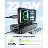 Enerwow Batterie Externe, 27000mAh Power Bank Charge Rapide Portable USB C Batterie avec 3 Câbles Intégrés, Powerbank avec Affic