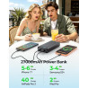 Enerwow Batterie Externe, 27000mAh Power Bank Charge Rapide Portable USB C Batterie avec 3 Câbles Intégrés, Powerbank avec Affic