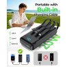 Enerwow Batterie Externe, 27000mAh Power Bank Charge Rapide Portable USB C Batterie avec 3 Câbles Intégrés, Powerbank avec Affic