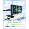 Enerwow Batterie Externe, 27000mAh Power Bank Charge Rapide Portable USB C Batterie avec 3 Câbles Intégrés, Powerbank avec Affic