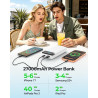 Enerwow Batterie Externe, 27000mAh Power Bank Charge Rapide Portable USB C Batterie avec 3 Câbles Intégrés, Powerbank avec Affic