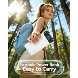 Enerwow Batterie Externe, 27000mAh Power Bank Charge Rapide Portable USB C Batterie avec 3 Câbles Intégrés, Powerbank avec Affic