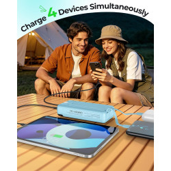 Enerwow Batterie Externe, 27000mAh Power Bank Charge Rapide Portable USB C Batterie avec 3 Câbles Intégrés, Powerbank avec Affic