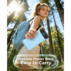 Enerwow Batterie Externe, 27000mAh Power Bank Charge Rapide Portable USB C Batterie avec 3 Câbles Intégrés, Powerbank avec Affic
