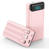 Enerwow Batterie Externe, 27000mAh Power Bank Charge Rapide Portable USB C Batterie avec 3 Câbles Intégrés, Powerbank avec Affic