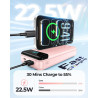 Enerwow Batterie Externe, 27000mAh Power Bank Charge Rapide Portable USB C Batterie avec 3 Câbles Intégrés, Powerbank avec Affic