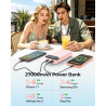 Enerwow Batterie Externe, 27000mAh Power Bank Charge Rapide Portable USB C Batterie avec 3 Câbles Intégrés, Powerbank avec Affic