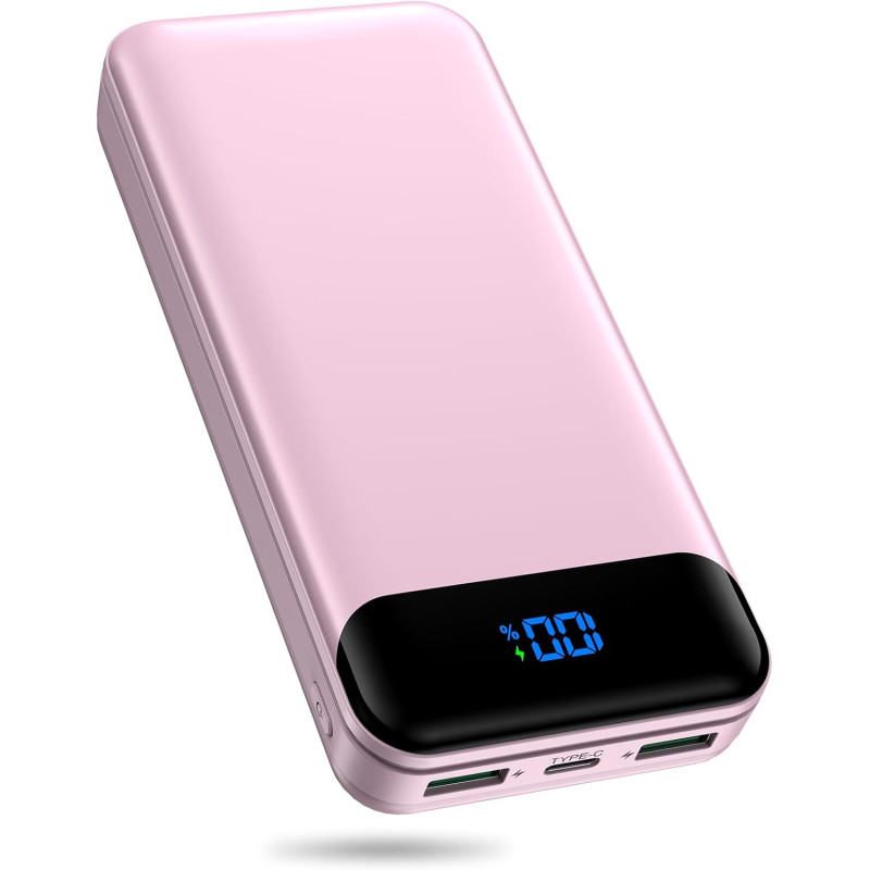 Enerwow Batterie Externe, 27000mAh Power Bank Charge Rapide Portable Chargeur, USB C(Entrée&Sortie) Powerbank Compatible avec iP