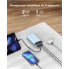 Enerwow Batterie Externe, 27000mAh Power Bank Charge Rapide Portable Chargeur, USB C(Entrée&Sortie) Powerbank Compatible avec iP