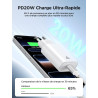 Chargeur Rapide USB C, Prise Secteur USBC 20W Charge Rapide pour iPhone 17/17 Air/17 Pro/17 Pro Max /16/15 /14/13 /12/11 /X/XS/X