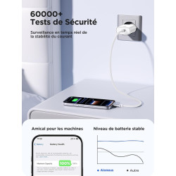 Chargeur Rapide USB C, Prise Secteur USBC 20W Charge Rapide pour iPhone 17/17 Air/17 Pro/17 Pro Max /16/15 /14/13 /12/11 /X/XS/X