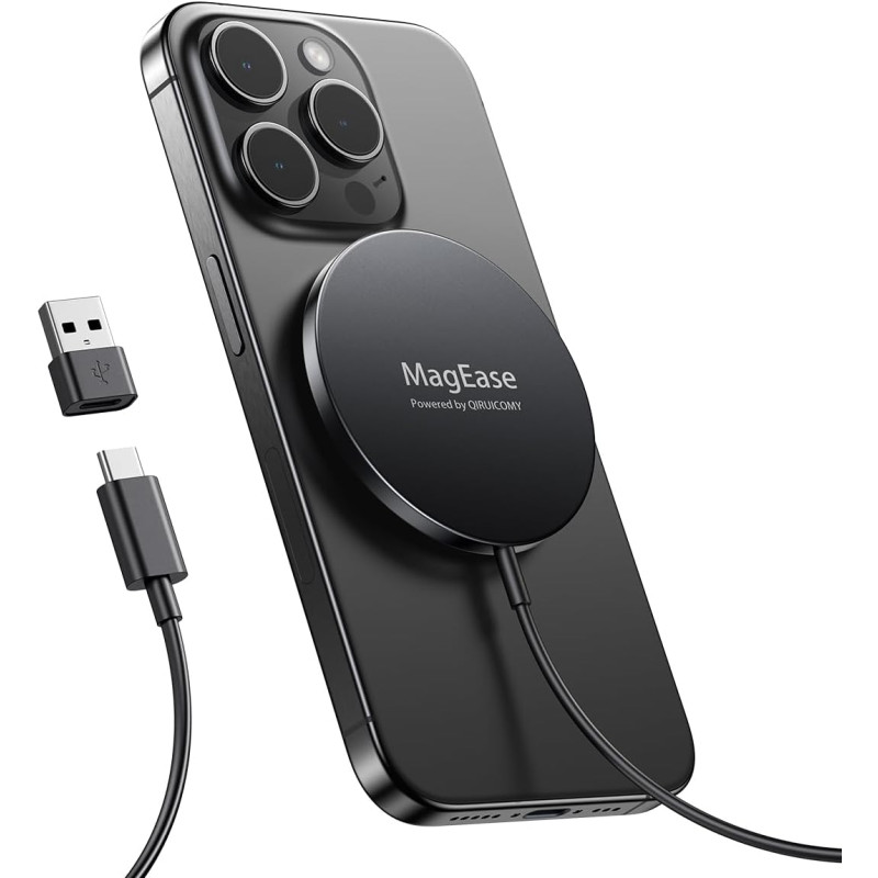 Chargeur Induction iPhone, Chargeur sans Fil Magnétique pour iPhone,15W Chargeur à Induction Rapide avec Mag Safe pour iPhone 17
