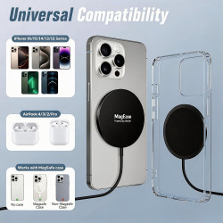 Chargeur Induction iPhone, Chargeur sans Fil Magnétique pour iPhone,15W Chargeur à Induction Rapide avec Mag Safe pour iPhone 17