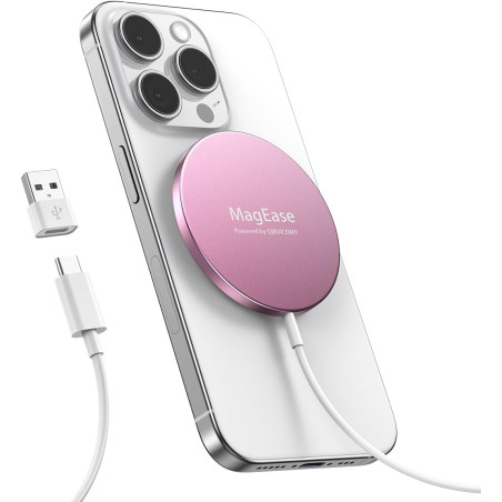 Chargeur sans Fil Magnétique pour iPhone 15W, Chargeur Rapide Compatible avec Mag-Safe pour iPhone 17/16/15/14/13/12/11/X/XS/XR/
