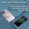Chargeur sans Fil Magnétique pour iPhone 15W, Chargeur Rapide Compatible avec Mag-Safe pour iPhone 17/16/15/14/13/12/11/X/XS/XR/