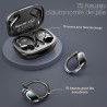 Ecouteurs bleutooth sport avec crochets d'oreille, 75h autonomie écouteurs sans fil bleutooth 5.4, son hifi 14,2 mm eq personnal