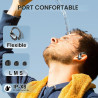 Ecouteurs bleutooth sport avec crochets d'oreille, 75h autonomie écouteurs sans fil bleutooth 5.4, son hifi 14,2 mm eq personnal