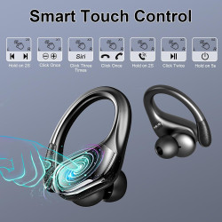 Ecouteurs bleutooth sport avec crochets d'oreille, 75h autonomie écouteurs sans fil bleutooth 5.4, son hifi 14,2 mm eq personnal