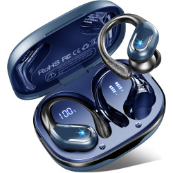 Ecouteurs bleutooth sans fil sport, 75hrs écouteurs bleutooth 5.4 avec stéréo hifi 3d, 4 enc réduction de bruit mic oreillette s