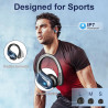 Ecouteurs bleutooth sans fil sport, 75hrs écouteurs bleutooth 5.4 avec stéréo hifi 3d, 4 enc réduction de bruit mic oreillette s