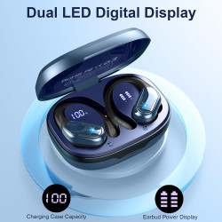 Ecouteurs bleutooth sans fil sport, 75hrs écouteurs bleutooth 5.4 avec stéréo hifi 3d, 4 enc réduction de bruit mic oreillette s