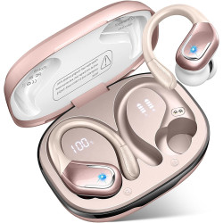 Ecouteurs bleutooth sans fil sport, 75hrs écouteurs bleutooth 5.4 avec stéréo hifi 3d, 4 enc réduction de bruit mic oreillette s