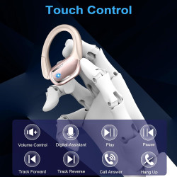 Ecouteurs bleutooth sans fil sport, 75hrs écouteurs bleutooth 5.4 avec stéréo hifi 3d, 4 enc réduction de bruit mic oreillette s