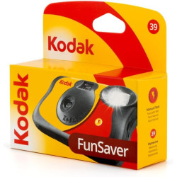 KODAK FunSaver 39 - Appareil Photo Jetable avec Flash Intégré, 39 Poses, Film Couleur 24mm ISO 800, Idéal pour Photos Spontanées