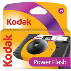 KODAK Power Flash 39 exp - Appareil Photo Jetable 35mm, Flash Automatique Intégré, ISO 800, Mise au Point Fixe, Viseur Optique, 