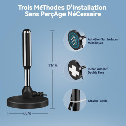 Antenne TV IntéRieur Puissante, Nouveau pour 2026 Antenne TNT IntéRieur Puissante, CâBle Coaxial De 5m, RéCeption Longue Distanc
