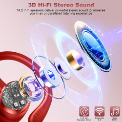 Ecouteurs bleutooth sans fil sport, écouteur bleutooth 5.4 avec 4 enc mic, hifi stéréo, 60+hrs ecouteurs sans fil, ip7 étanche o