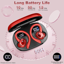 Ecouteurs bleutooth sans fil sport, écouteur bleutooth 5.4 avec 4 enc mic, hifi stéréo, 60+hrs ecouteurs sans fil, ip7 étanche o
