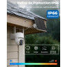 WESECUU Camera Surveillance WiFi Exterieure sans Fil Solaire 2.5K 4MP avec Panneau Solaire 5W, 2K QHD, Batterie 8000mAh, 2.4G et