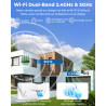 WESECUU Camera Surveillance WiFi Exterieure sans Fil Solaire 2.5K 4MP avec Panneau Solaire 5W, 2K QHD, Batterie 8000mAh, 2.4G et
