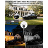 WESECUU Camera Surveillance WiFi Exterieure sans Fil Solaire 2.5K 4MP avec Panneau Solaire 5W, 2K QHD, Batterie 8000mAh, 2.4G et