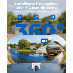 WESECUU Camera Surveillance WiFi Exterieure sans Fil Solaire 2.5K 4MP avec Panneau Solaire 5W, 2K QHD, Batterie 8000mAh, 2.4G et
