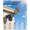WESECUU Camera Surveillance WiFi Exterieure sans Fil Solaire 2.5K 4MP avec Panneau Solaire 5W, 2K QHD, Batterie 8000mAh, 2.4G et