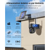 WESECUU Camera Surveillance WiFi Exterieure sans Fil Solaire 2.5K 4MP avec Panneau Solaire 5W, 2K QHD, Batterie 8000mAh, 2.4G et