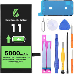 LL TRADER Batterie pour iPhone 11, 5000mAh avec Kits de Réparation | Compatible Avec iPhone 11, A2111, A2223, A2221