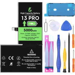 LL TRADER Batterie pour iPhone 13 Pro, 5000mAh avec Kits de Réparation | Compatible Avec l'iPhone 13 Pro, A2483, A2636, A2639, A