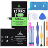 LL TRADER Batterie pour iPhone 13 Pro, 5000mAh avec Kits de Réparation | Compatible Avec l'iPhone 13 Pro, A2483, A2636, A2639, A