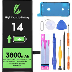 LL TRADER Batterie pour iPhone 14, 3800mAh avec Kits de Réparation | Compatible Avec l'iPhone 14, A2649, A2881, A2884, A2883, A2