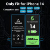 LL TRADER Batterie pour iPhone 14, 3800mAh avec Kits de Réparation | Compatible Avec l'iPhone 14, A2649, A2881, A2884, A2883, A2
