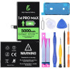 LL TRADER Batterie pour iPhone 14 Pro Max, 5000mAh avec Kits de Réparation | Compatible avec l'iPhone 14 Pro Max, A2651, A2893, 