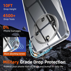 Coque pour Honor Magic 8 Lite avec 2 Pièces Verre Trempé Protection écran，Housse Etui Transparente Silicone en TPU Souple，Antich