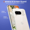 Coque pour Google Pixel 9/9 Pro avec 2 Pièces Verre Trempé Protection écran，Housse Etui Transparente Silicone en TPU Souple，Anti