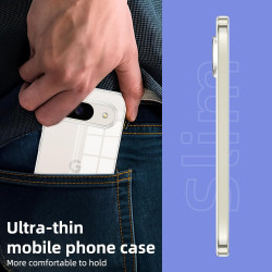 Coque pour Google Pixel 9/9 Pro avec 2 Pièces Verre Trempé Protection écran，Housse Etui Transparente Silicone en TPU Souple，Anti