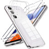 Coque pour Samsung Galaxy A14 4G/5G avec 2 Pièces Verre Trempé Protection écran，Housse Etui Transparente Silicone en TPU Souple，